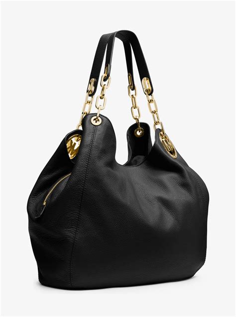 black leather bag michael kors.